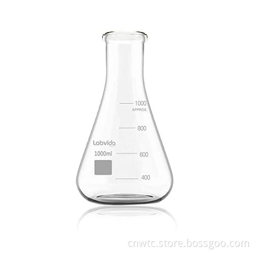Borosilicate Glass Erlenmeyer Flasks: Sizes 250ml, 500ml, and 1000ml